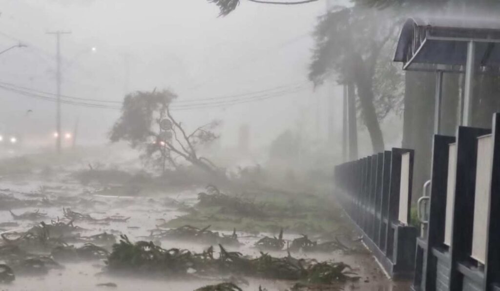 #PARA TODOS VEREM: 
Vendaval - Domingo foi marcado com chegada de ventos fortes e chuva ao Paraná.